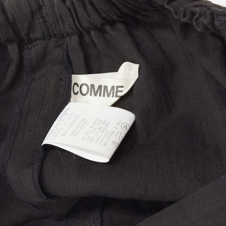 COMME DES GARCONS 1980's Vintage black washed asymmetric draped cocoon dress