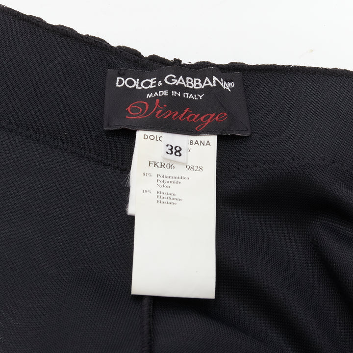 DOLCE GABBANA black lace bustier boned corset cocktail dress IT38 XS