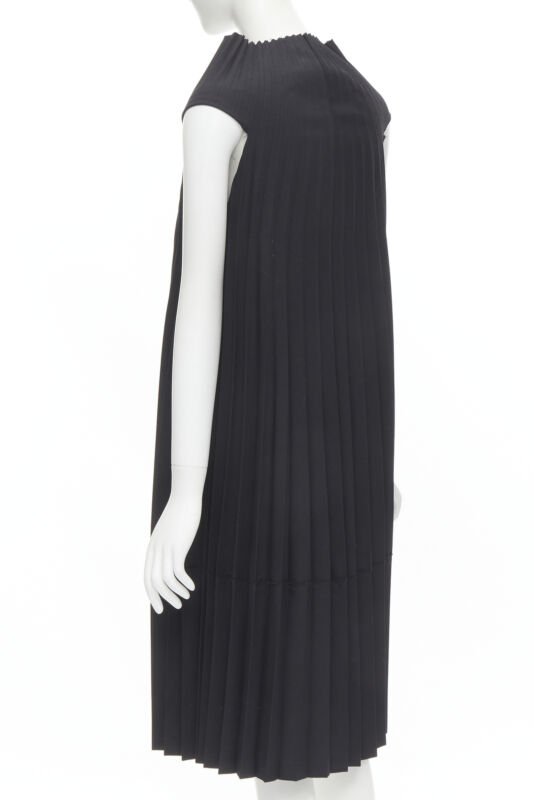 runway JUNYA WATANABE 1998 black Accordion raw edge deconstructed dress S