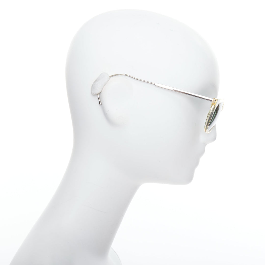 MAISON MARGIELA MMM06LBR clear plastic frame silver cable temple sunglasses
