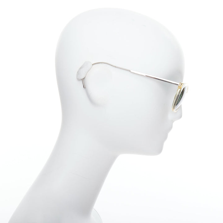 MAISON MARGIELA MMM06LBR clear plastic frame silver cable temple sunglasses