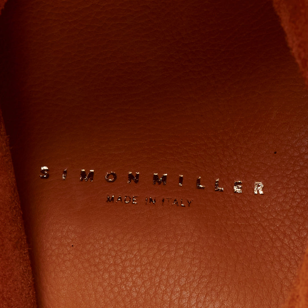 SIMON MILLER Bonsai 30 tan brown leather acrylic round handle hobo tote bag