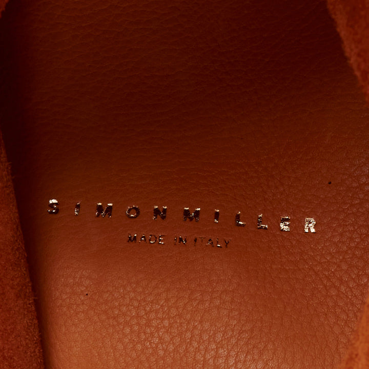 SIMON MILLER Bonsai 30 tan brown leather acrylic round handle hobo tote bag