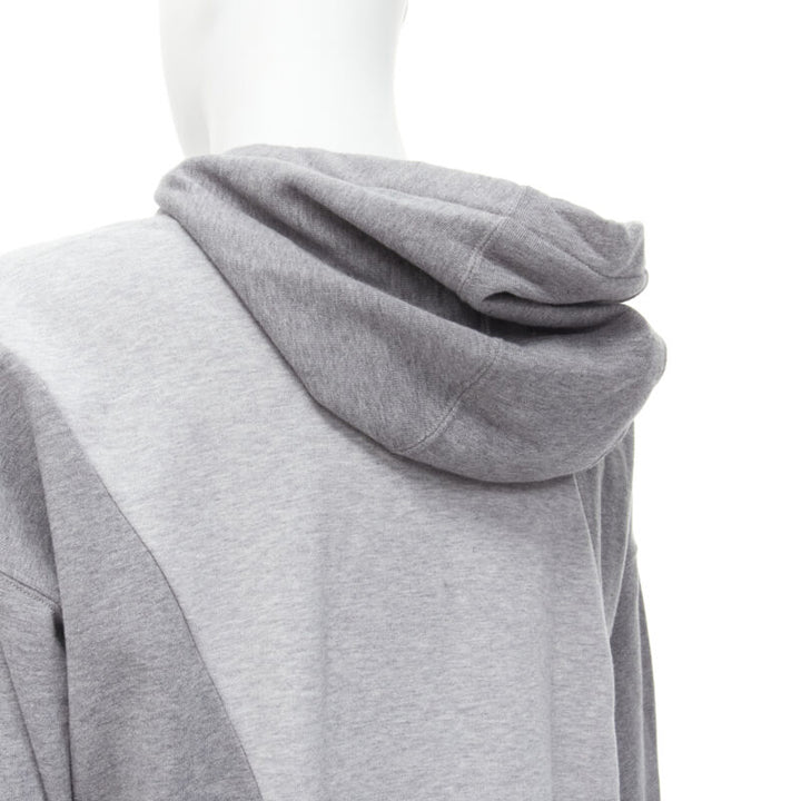 VERSACE Compilation deconstructed mixed logo cotton hoodie grey melange XS