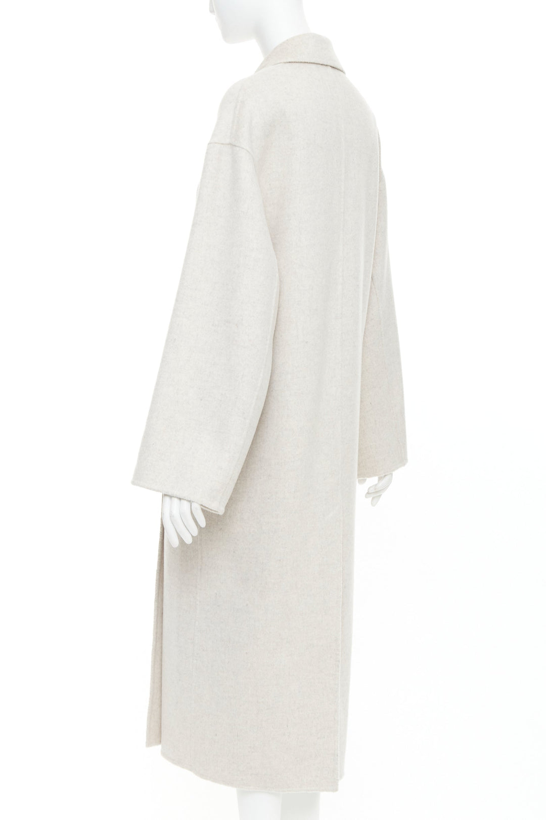 LOU LOU STUDIO Borneo light grey wool cashmere felt double breasted long coat XS