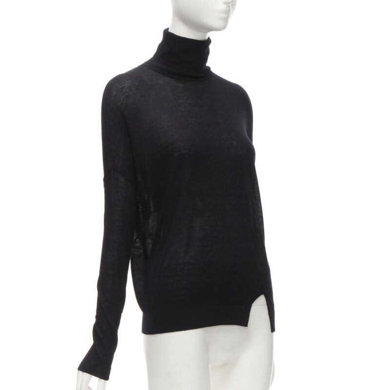 VINCE black viscose classic turtleneck long sleeves sweater XS