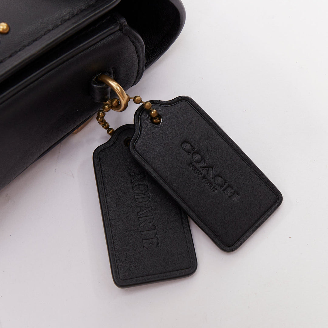 COACH RODARTE Courier multicolour floral applique leather chain crossbody bag