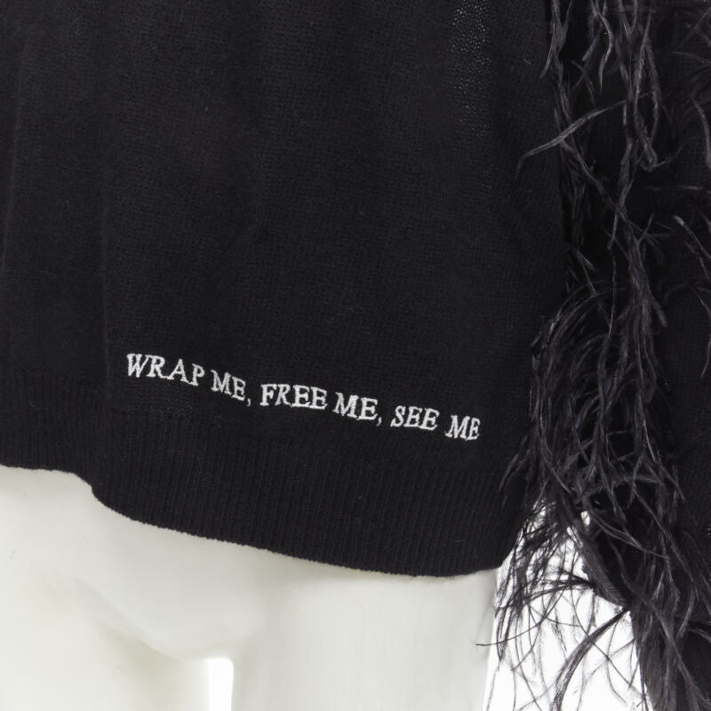 VALENTINO UNDERCOVER wool cashmere feather Wrap Me Free Me See Me sweater XS
