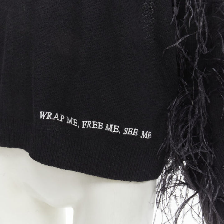 VALENTINO UNDERCOVER wool cashmere feather Wrap Me Free Me See Me sweater XS