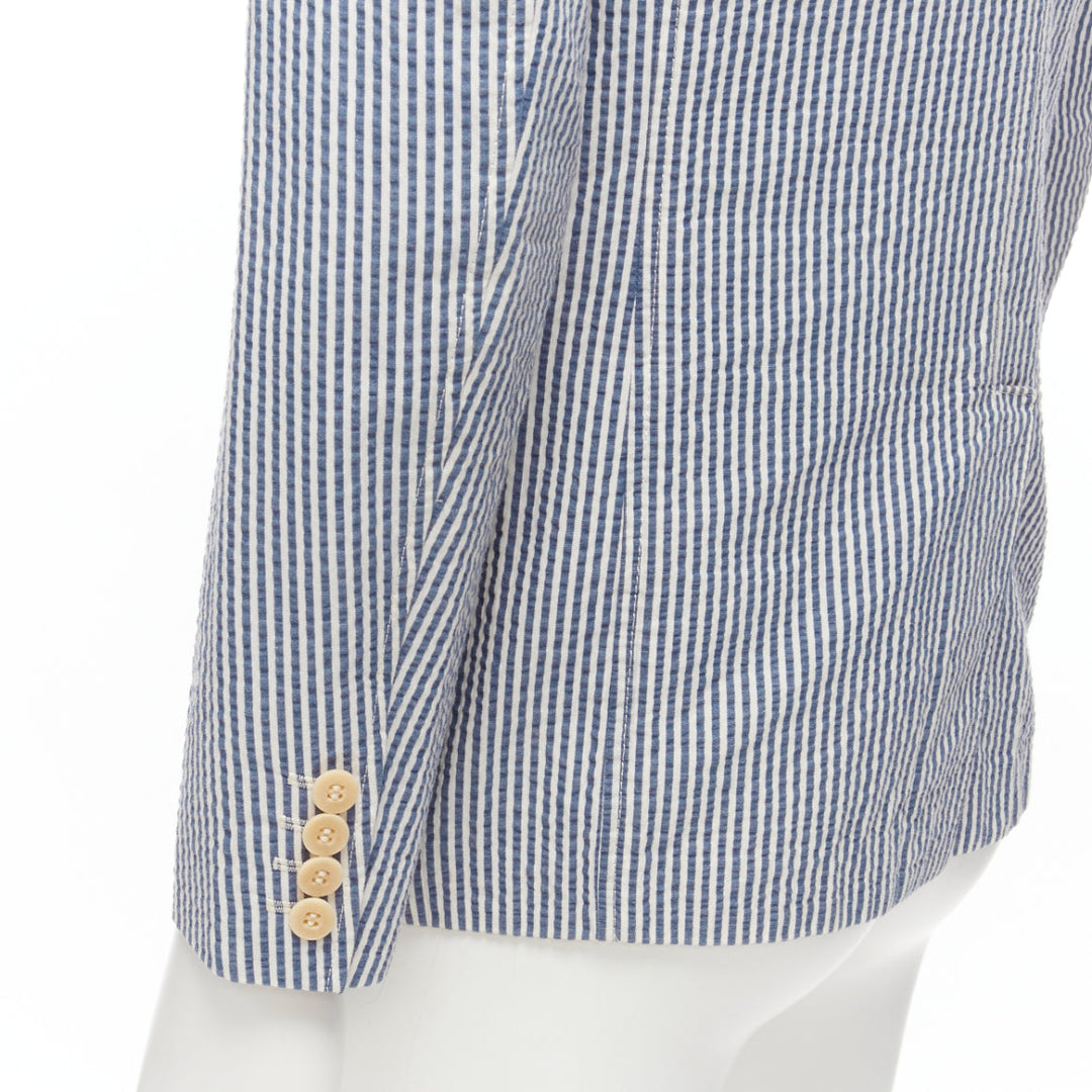 JUNYA WATANABE MAN 2013 blue white striped seersucker cotton blazer jacket S