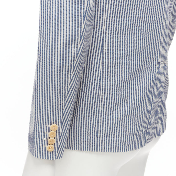 JUNYA WATANABE MAN 2013 blue white striped seersucker cotton blazer jacket S