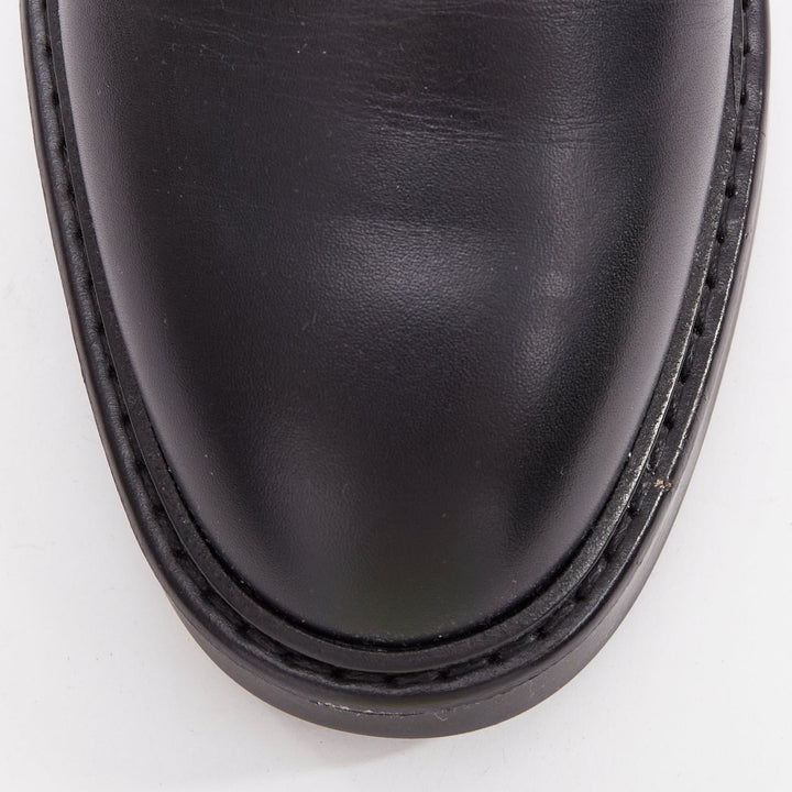 GUCCI Slim Horsebit black silver GG monogram embossed ankle boots EU37