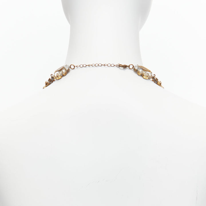 rare MEADHAM KIRCHHOFF Lilien Czech Runway crystal pearl studs necklace