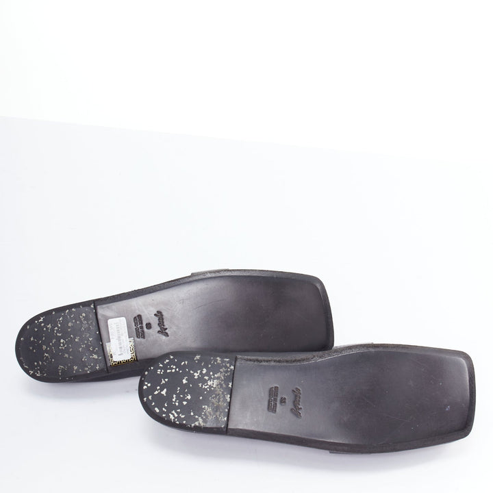 MARSELL Spatolona black square toe elastic back flat loafers EU38