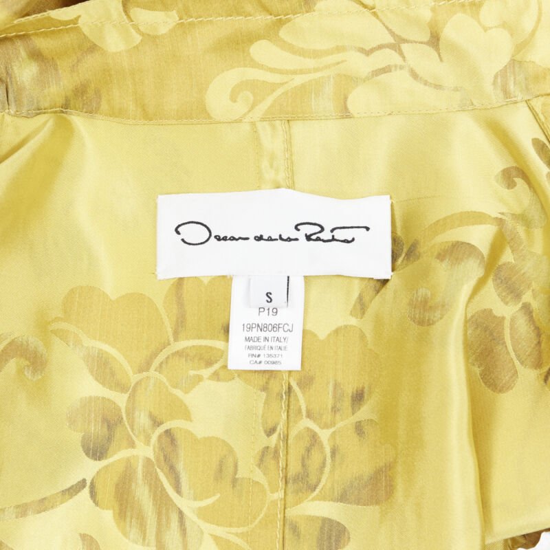 Runway OSCAR DE LA RENTA 2019 silk  floral tassel drawstring robe coat S
