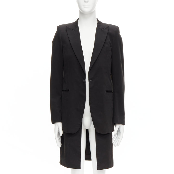 RAF SIMONS 2002 cotton black detachable layered longline coat jacket IT46 S