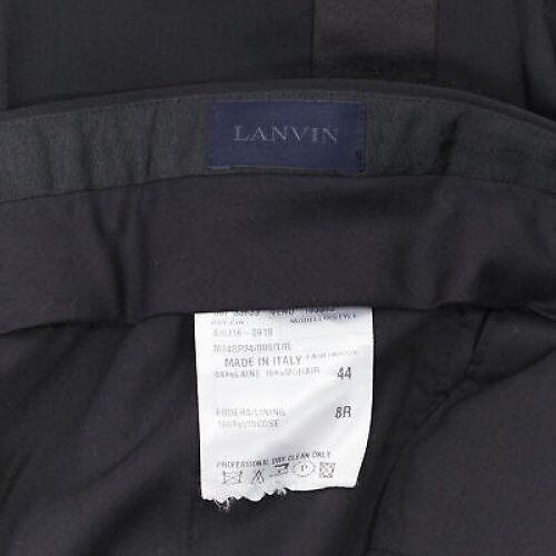 DRIES VAN NOTEN wool cotton blend black verticle striped cropped trousers IT46 S