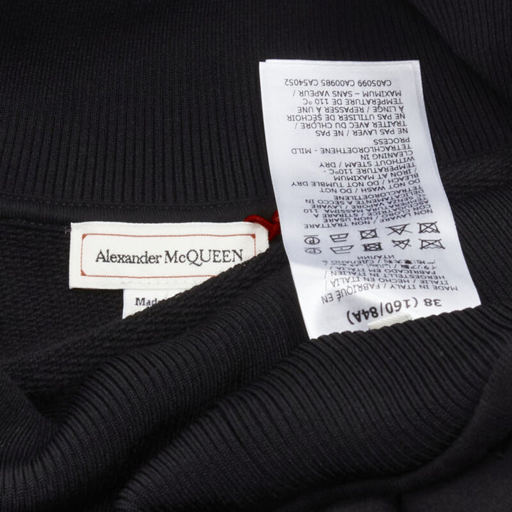 ALEXANDER MCQUEEN cotton black ultra puff sleeve off shoulder sweater IT38 XS