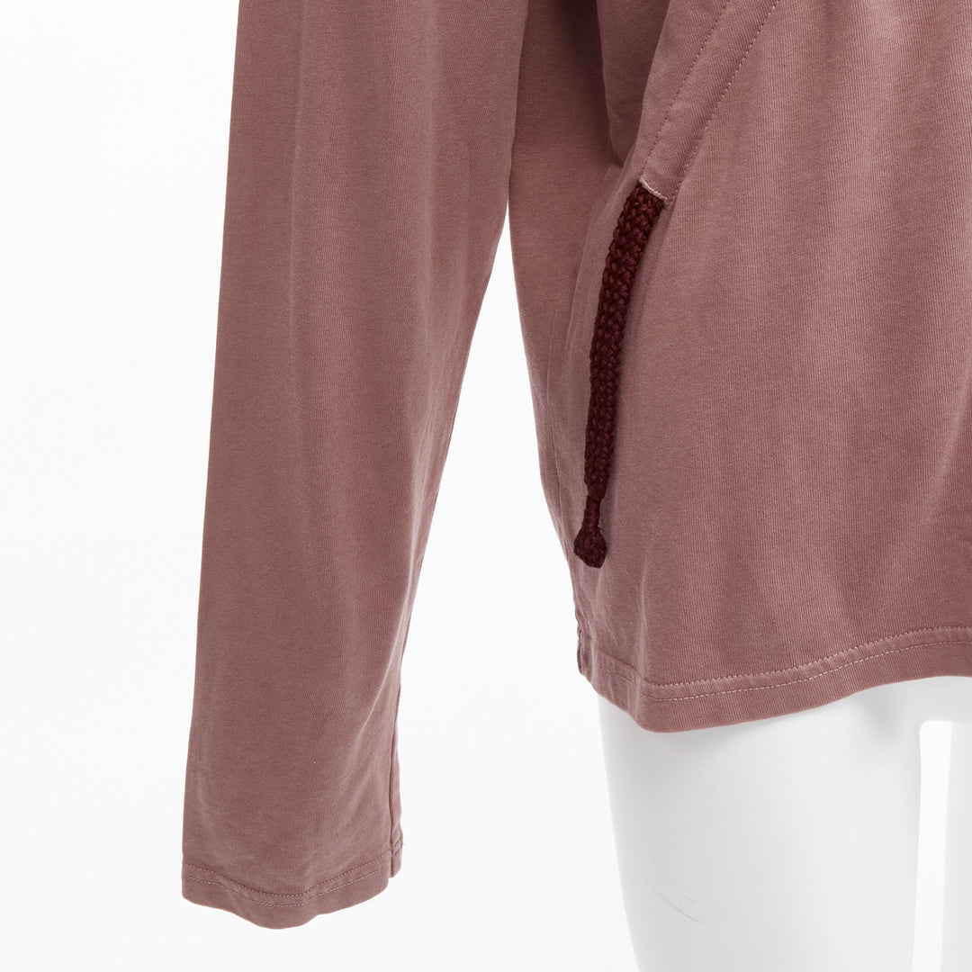 CRAIG GREEN burgundy drawstring rope detail long sleeve tshirt S