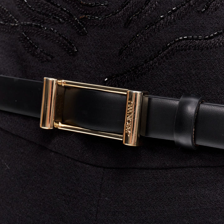 JASON WU 2014 Runway black bead embellished boned corset belted jumpsuit US2 XS