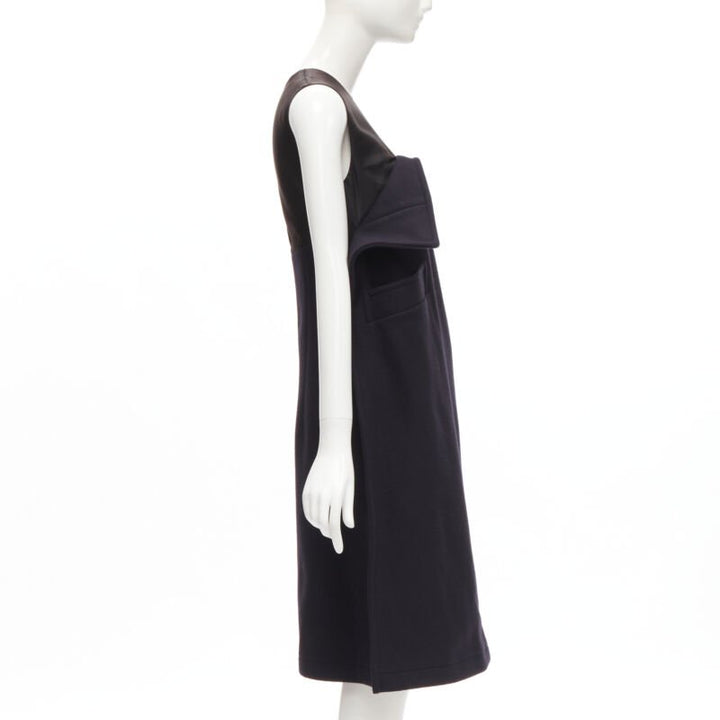 MAISON MARGIELA JOHN GALLIANO 2019 deconstructed navy wool 2D dress FR40 M