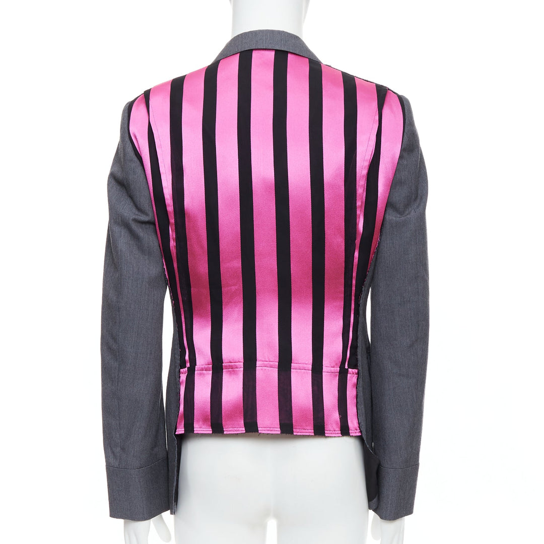 COMME DES GARCONS Homme Plus 2014 grey pink contrast back military jacket M