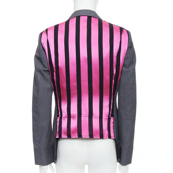 COMME DES GARCONS Homme Plus 2014 grey pink contrast back military jacket M