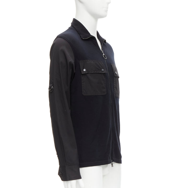 PRADA LINEA ROSSA black cotton utility pocket zip up  jacket IT50 L