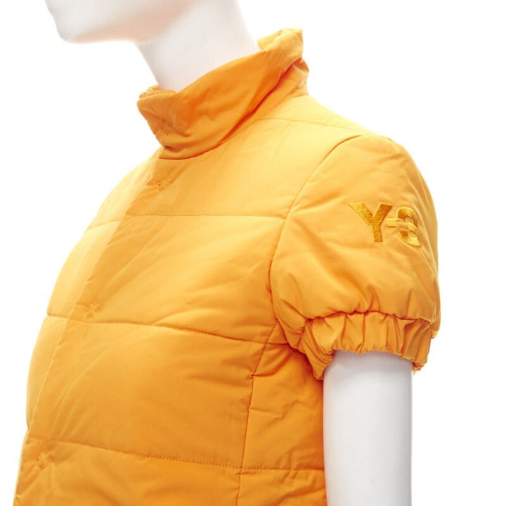 Y3 YOHJI YAMAMOTO ADIDAS orange padded puffer top XS