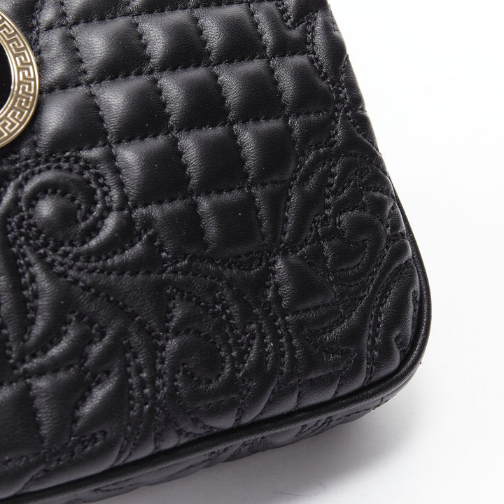 VERSACE Vanitas quilted black baroque gold Medusa metal chain crossbody bag