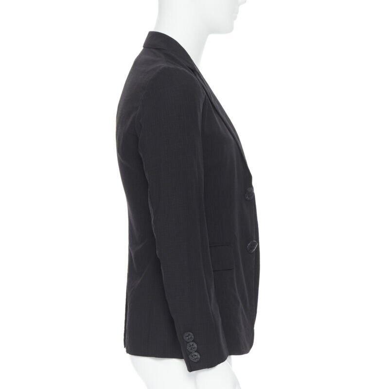 COMME DES GARCONS HOMME PLUS black check rubber buttons blazer jacket XS