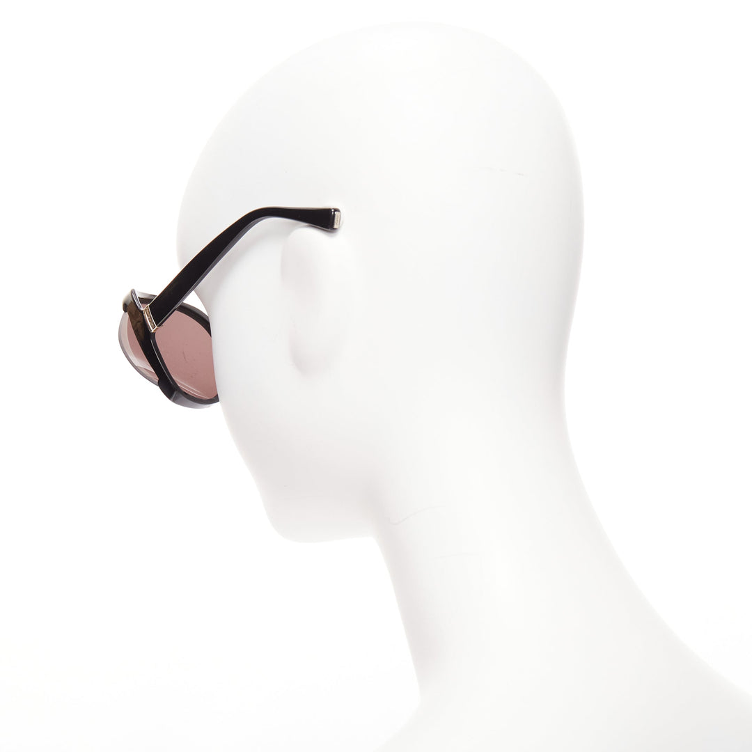 YVES SAINT LAURENT YSL6328S black flared out lens logo side square sunglasses