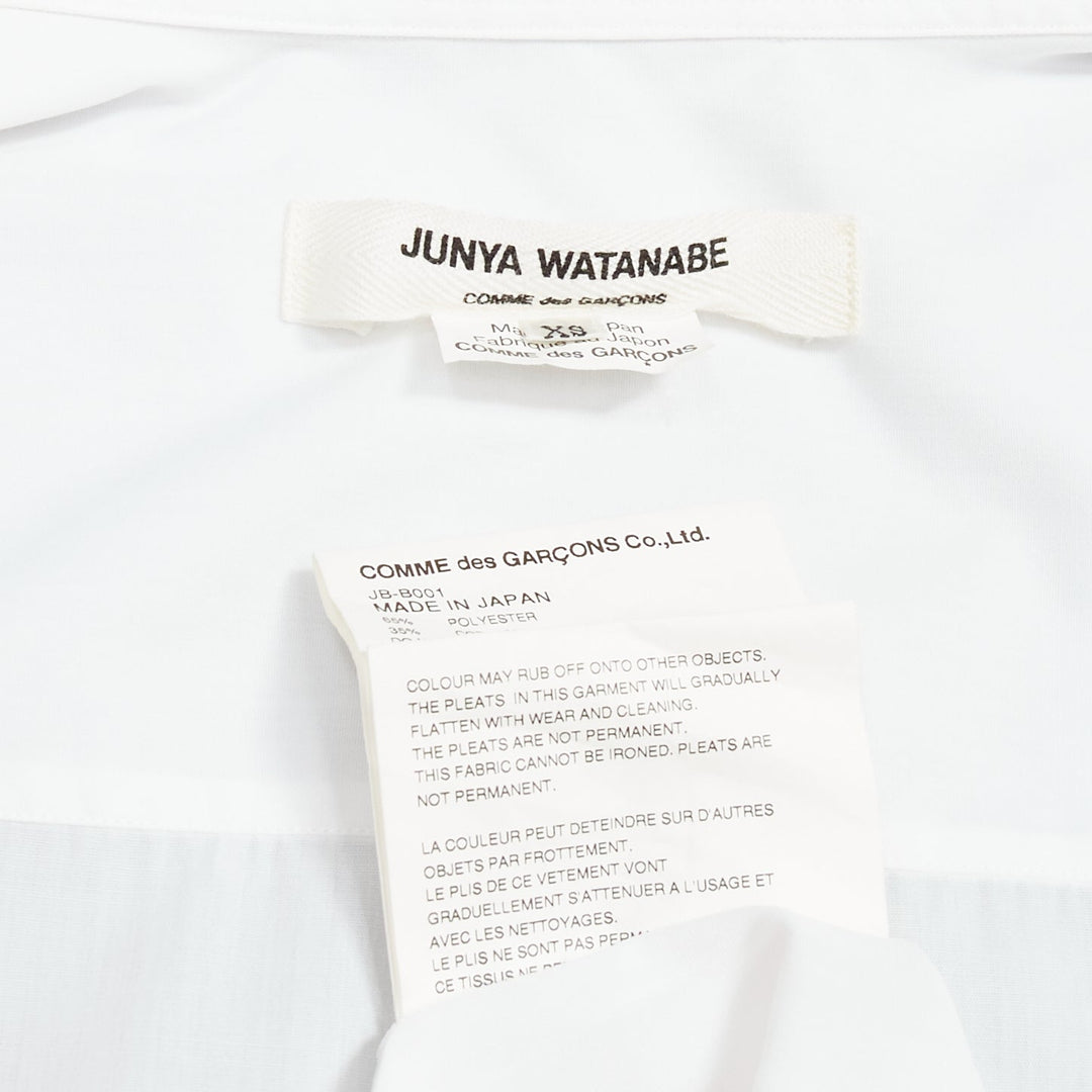 JUNYA WATANABE 2018 white accordion pleat side tunic shirt XS