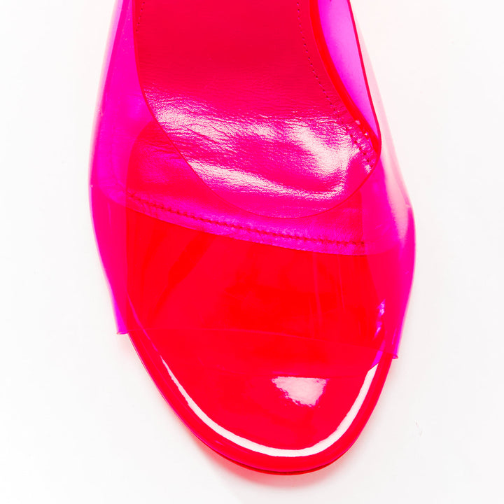BETTINA VERMILLON Emili Sindlev Britney hot pink PVC wedge mules EU37.5