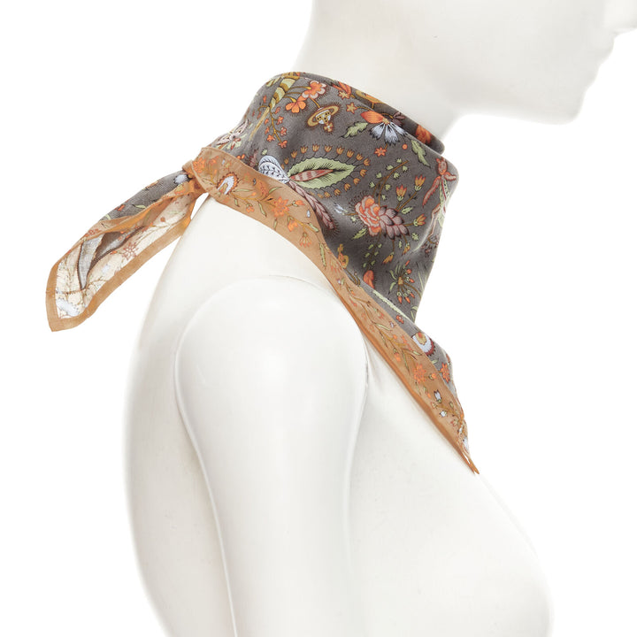 VIVIENNE WESTWOOD orb logo mythical creatures floral handkerchief neckscarf