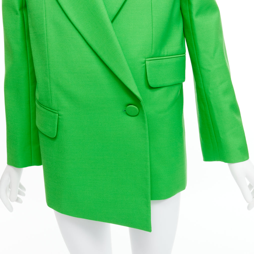 ALEXANDER MCQUEEN 2022 green wool double breasted wrap blazer jacket IT38 XS