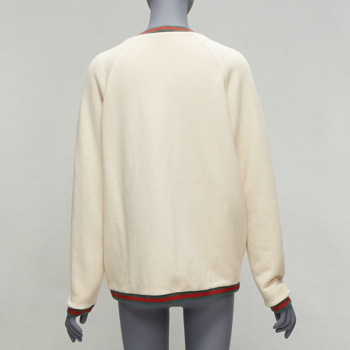 GUCCI Reversible green red web gold GG button oversized cardigan S