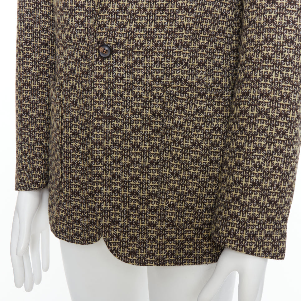 MAISON MARGIELA brown wool tweed 3 pocket blazer jacket IT48 M