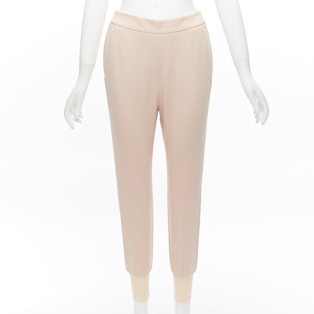 STELLA MCCARTNEY pink minimalist elastic waistband cropped jogger pants IT34 XXS