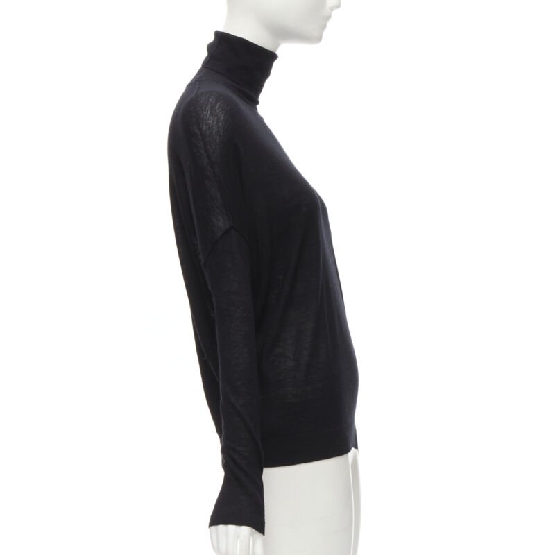 VINCE black viscose classic turtleneck long sleeves sweater XS