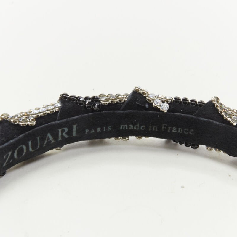 ALEXANDER ZOUARI black silver crystal encrusted headband