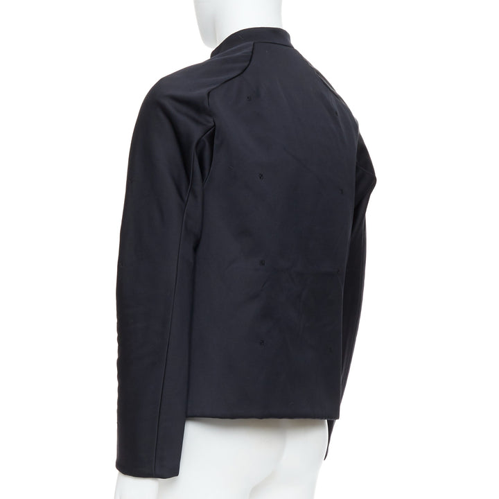 SHIATZY CHEN black cotton blend silky embroidered padded coat IT48 M