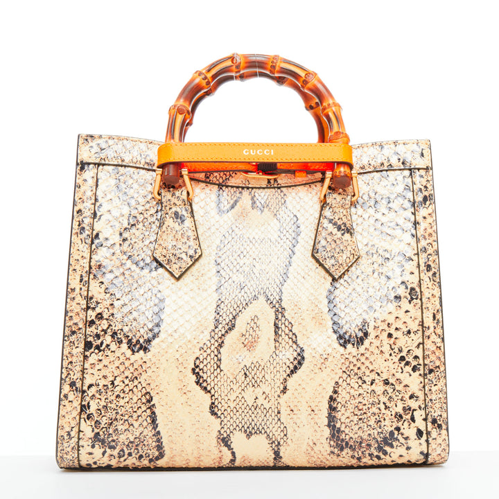 GUCCI Diana NM Small bamboo handle scaled leather crossbody bag