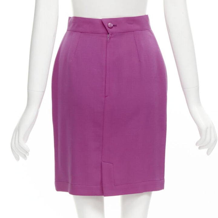 THIERRY MUGLER Vintage pink space age curved lapel metal buckle blazer IT9AT S