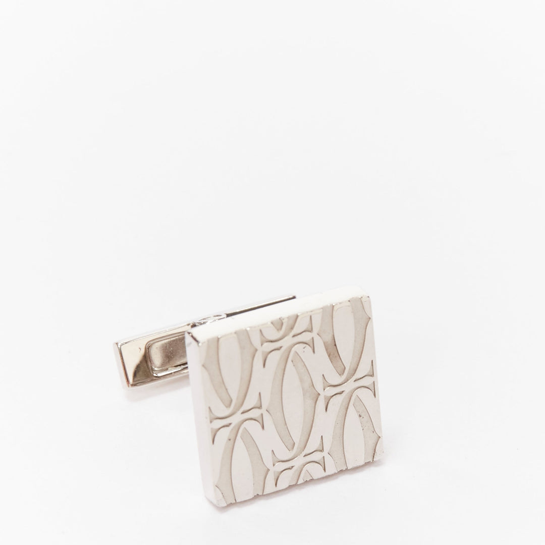 CARTIER C de Cartier Decor  925 sterling silver monogram square cufflinks