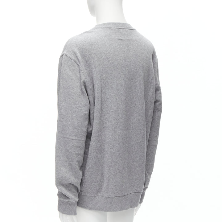 GIVENCHY Riccardo Tisci grey tribal girl graphic print cotton crew sweater S
