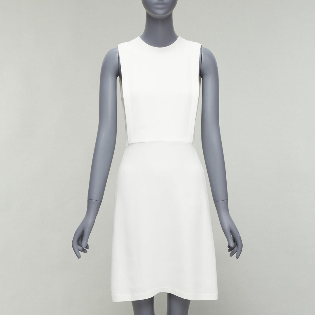 THEORY Rimlan white silky layered top A-line dress US0 XS
