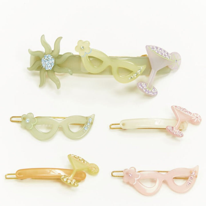 CHIC & MODE Alexandre Zouari LOT OF 5 cateye martini acrylic hair clip