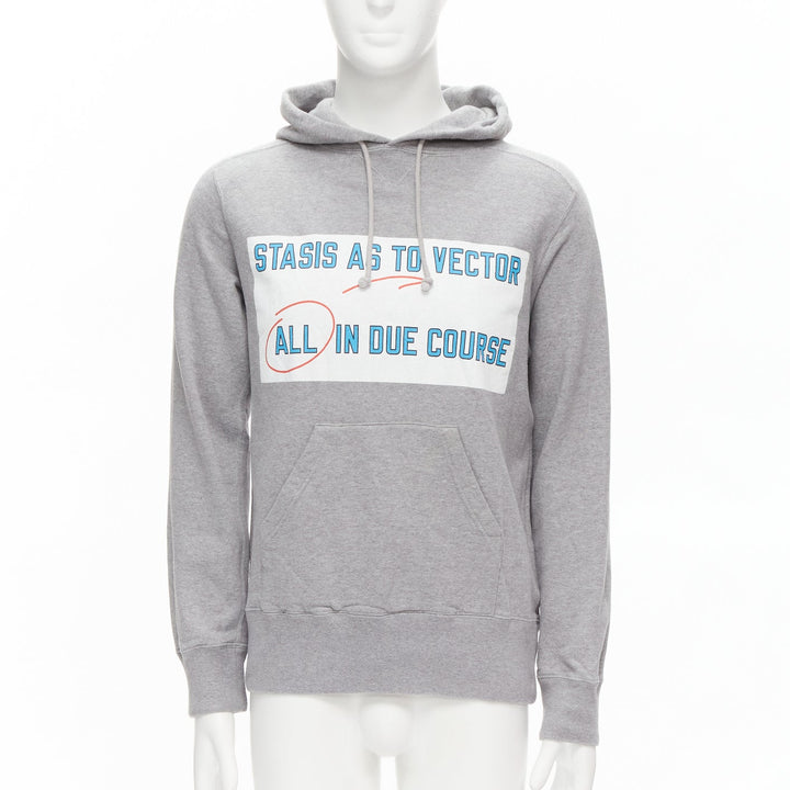 SACAI 2018 Stasis grey cotton slogan print hoodie sweatshirt JP1 S