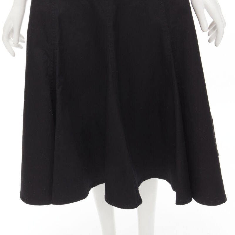 YOHJI YAMAMOTO black heavy cotton flared midi skirt JP2 M